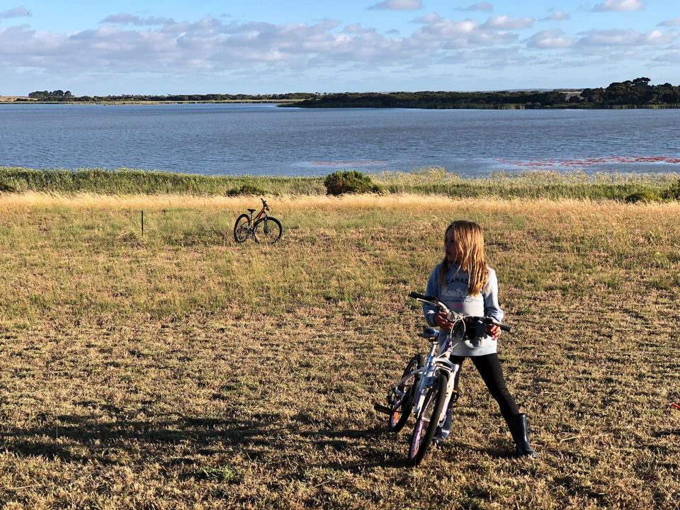 Riding bikes around the fifty acres